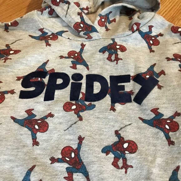 Marvel Spidey Spiderman Kids Hoodie Grey With Hood Long Sleeve Size 3T - Picture 2 of 6